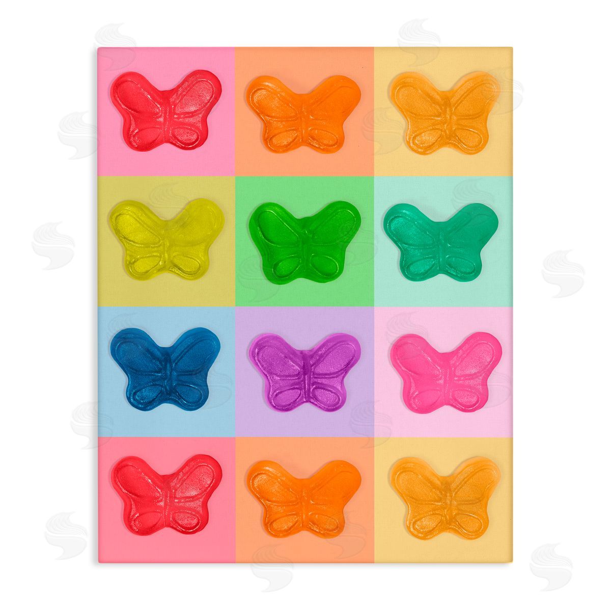 LISH Creative Candy Butterfly Rainbow Canvas Wall Art Print