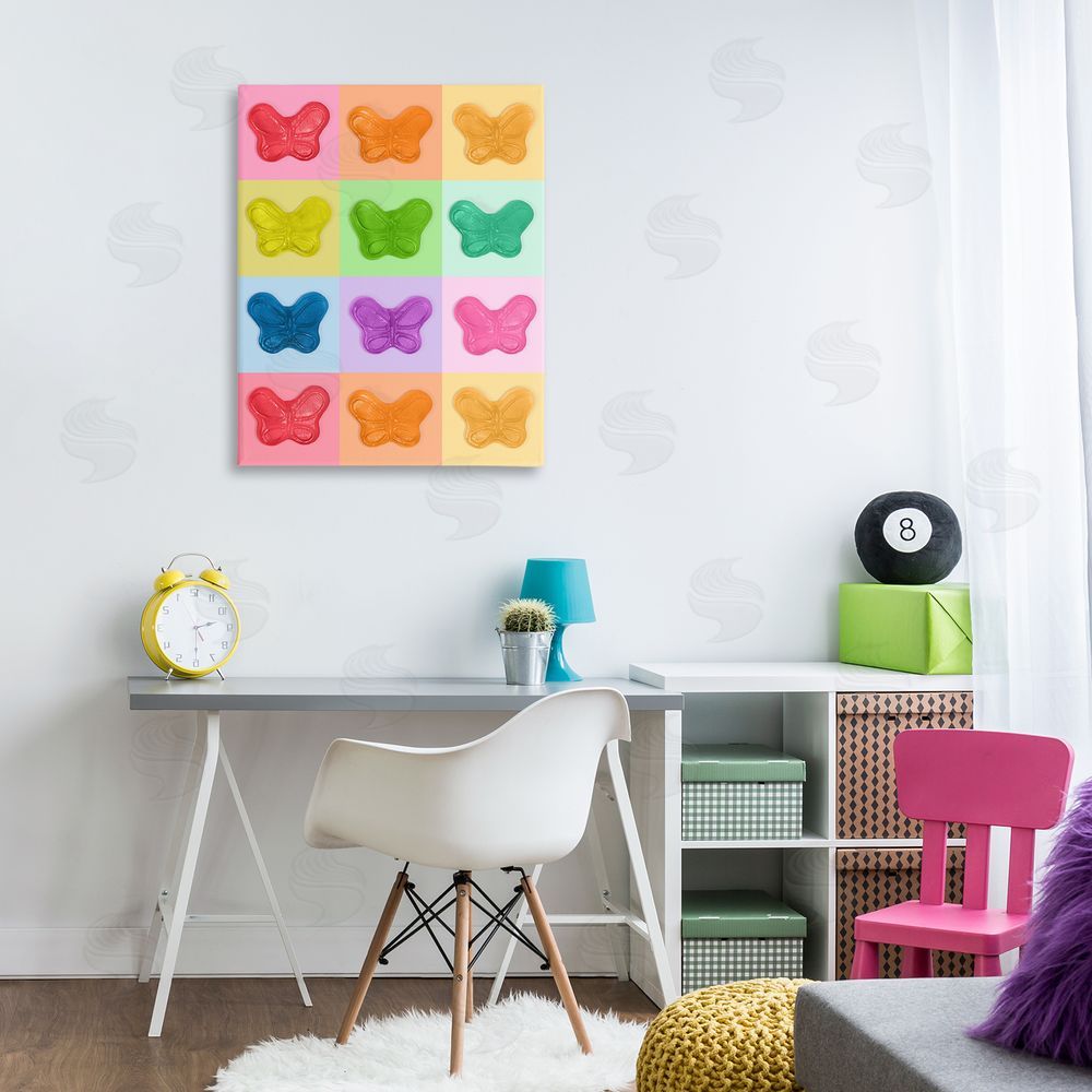 LISH Creative Candy Butterfly Rainbow Canvas Art on Wall