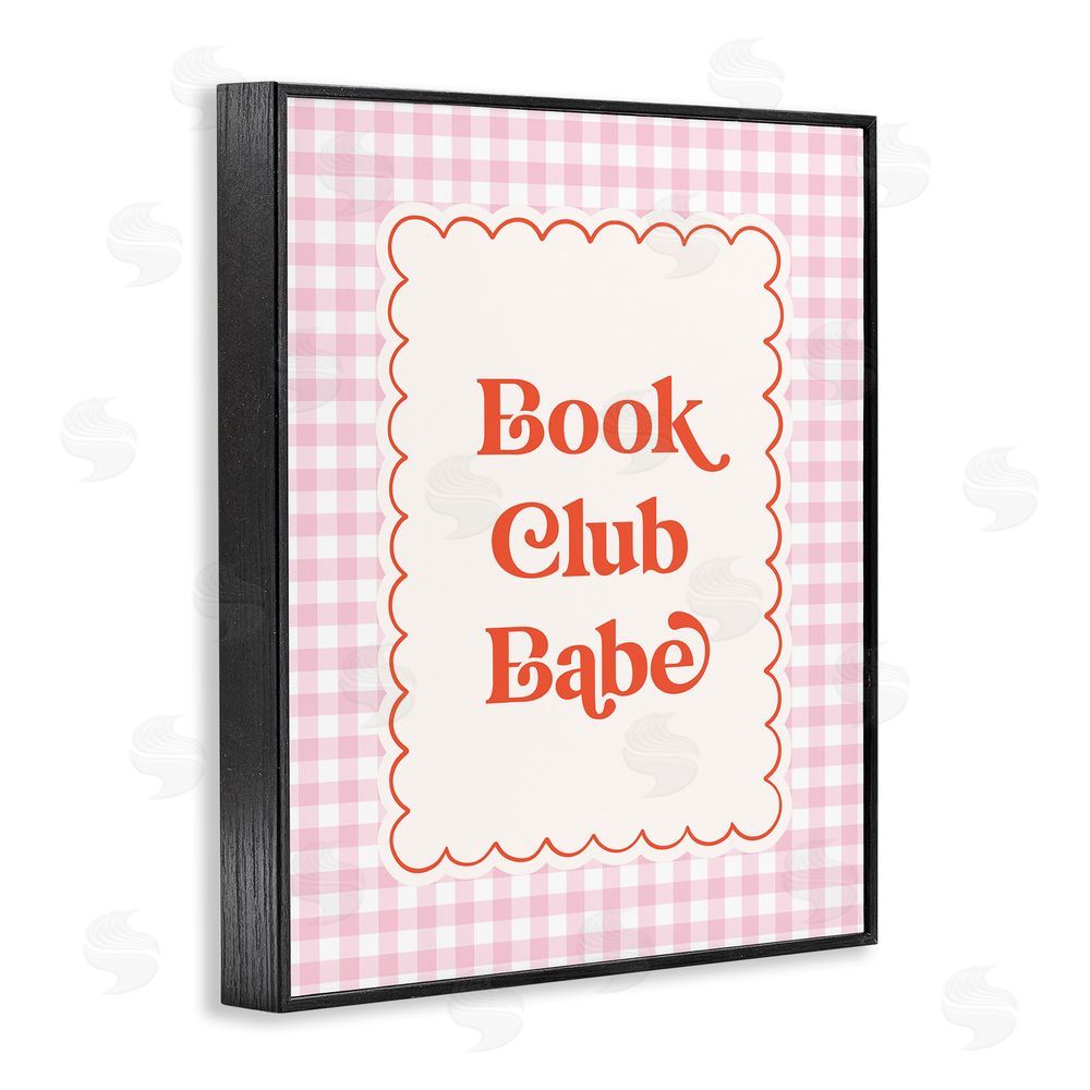 Nadia Hassan Book Club Babe Gingham Black Framed Giclee Wall Art Print