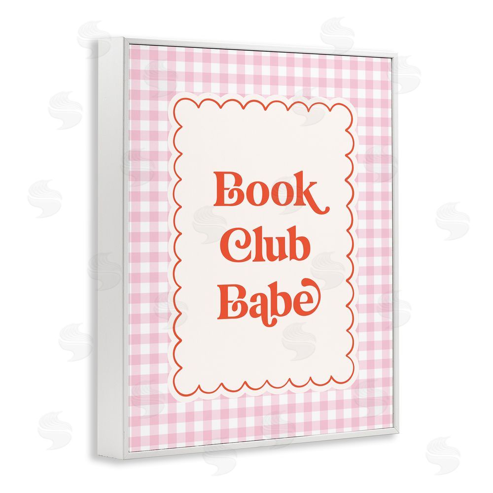 Nadia Hassan Book Club Babe Gingham White Framed Giclee Wall Art Print