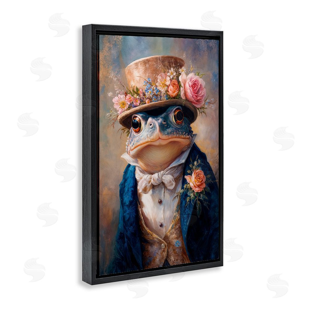 Wumples Victorian Toad Portrait Black Floating Frame Canvas Wall Art Print