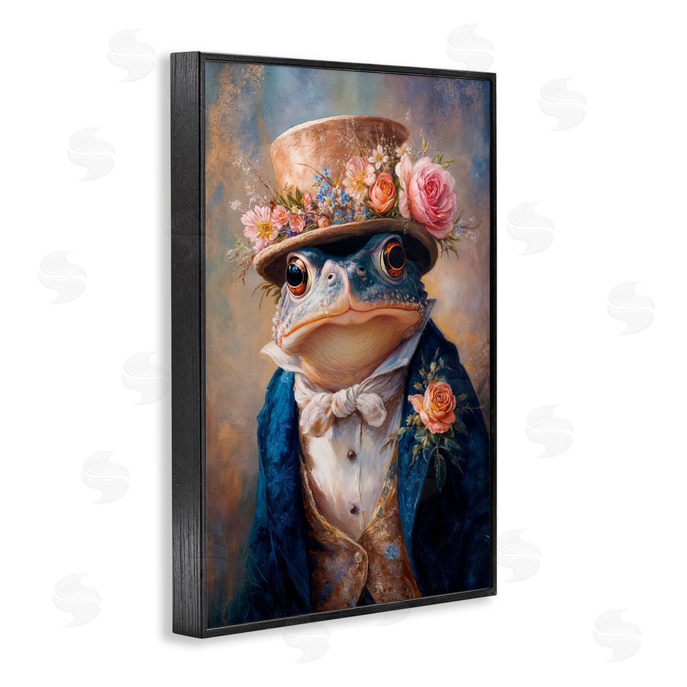 Wumples Victorian Toad Portrait Black Framed Giclee Wall Art Print