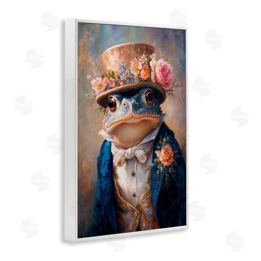 Wumples Victorian Toad Portrait White Framed Giclee Wall Art Print