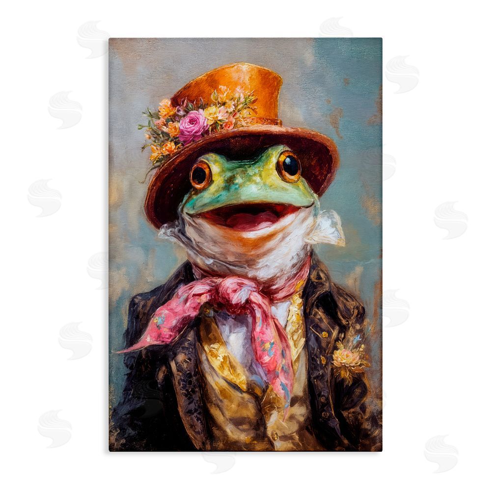 Wumples Victorian Frog Portrait Canvas Wall Art Print