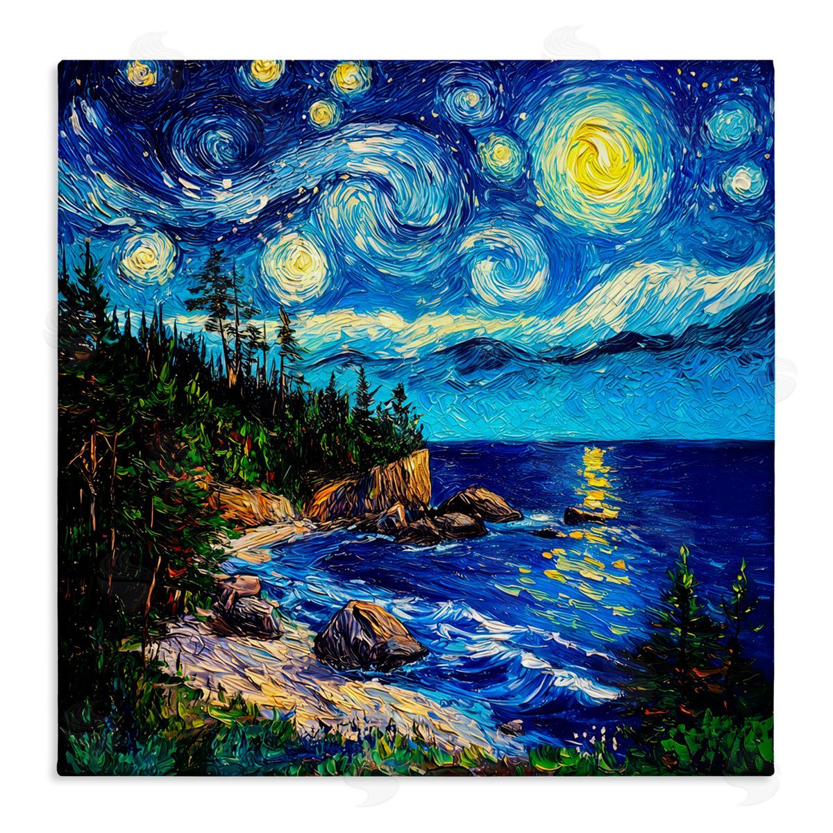 Wumples Acadia National Park Post Impressionist Canvas Wall Art Print