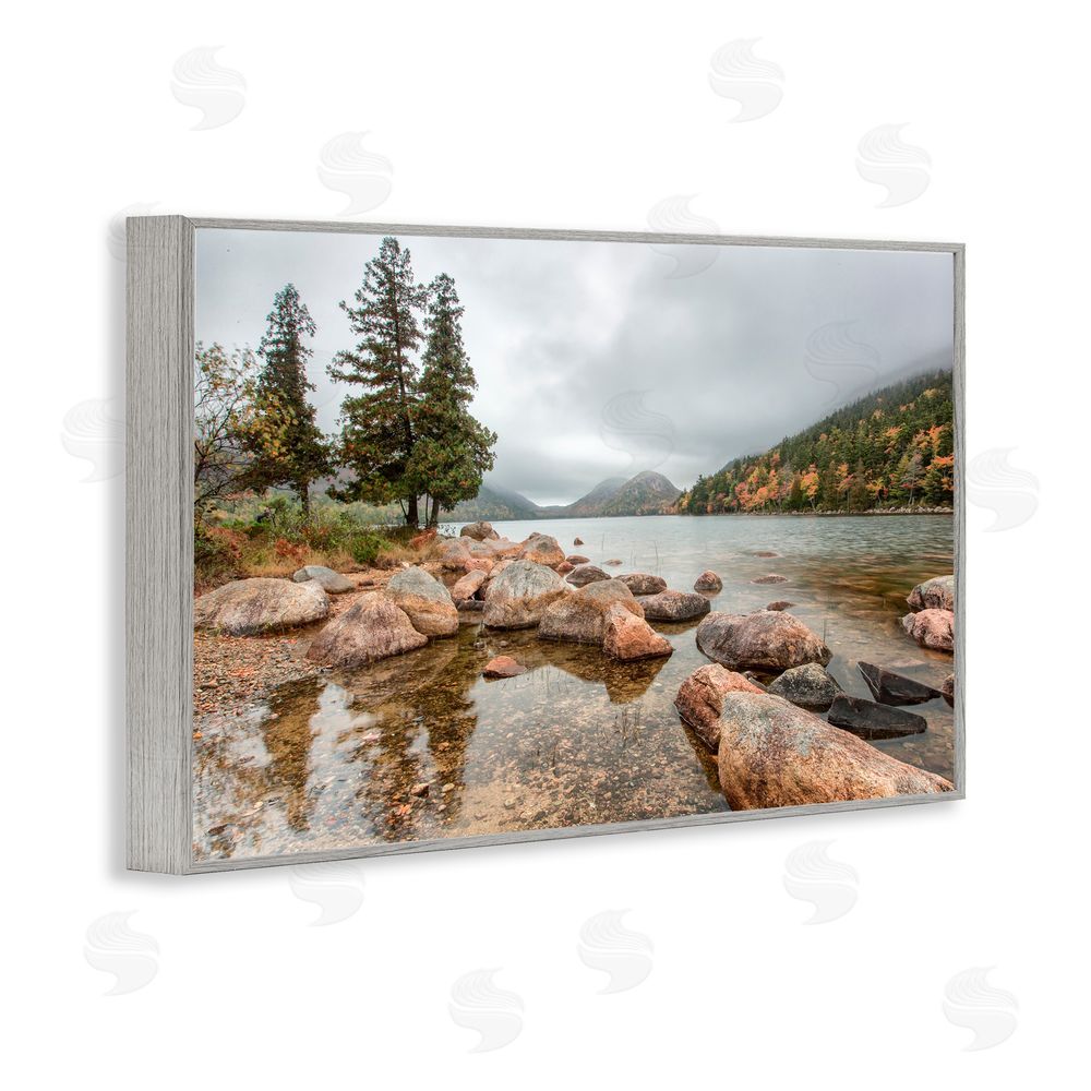 Jon Evan Pond In The Mountains Gray Framed Giclee Wall Art Print