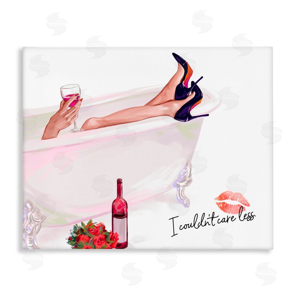 Ziwei Li Couldn't Care Less Tub Stretched Canvas Wall Art Print