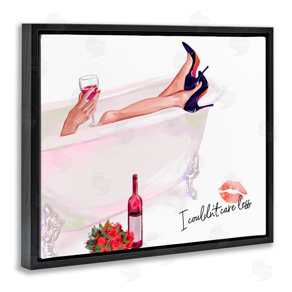 Ziwei Li Couldn't Care Less Tub Black Floating Frame Canvas Wall Art Print