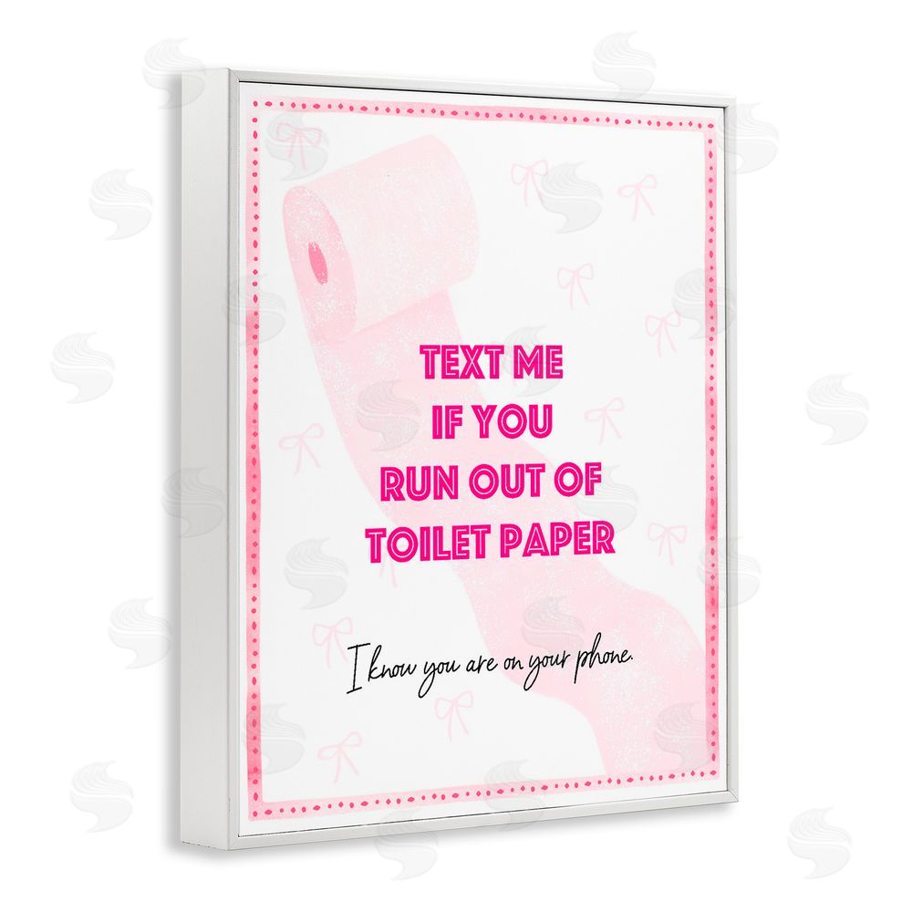 Ziwei Li Pink Text for Toilet Paper White Framed Giclee Print Wall Art