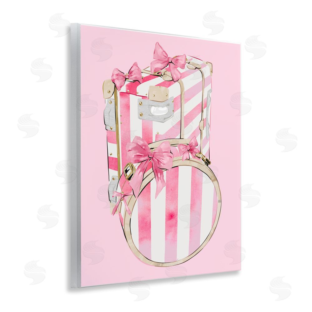 Ziwei Li Pastel Stripe Luggage Wooden Wall Plaque Art Print