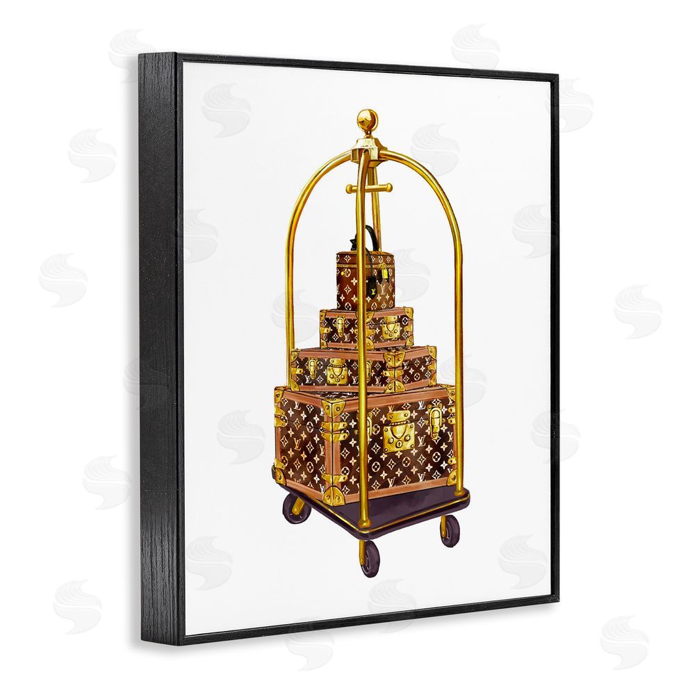 Ziwei Li Glam Hotel Luggage Black Framed Giclee Print Wall Art