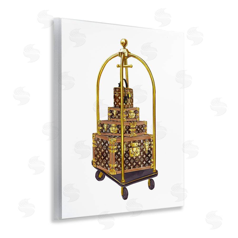 Ziwei Li Glam Hotel Luggage Wooden Wall Plaque Art Print