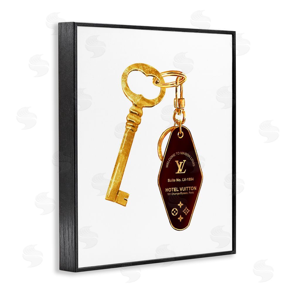 Ziwei Li Glam Gold Key Fashion Black Framed Giclee Print Wall Art