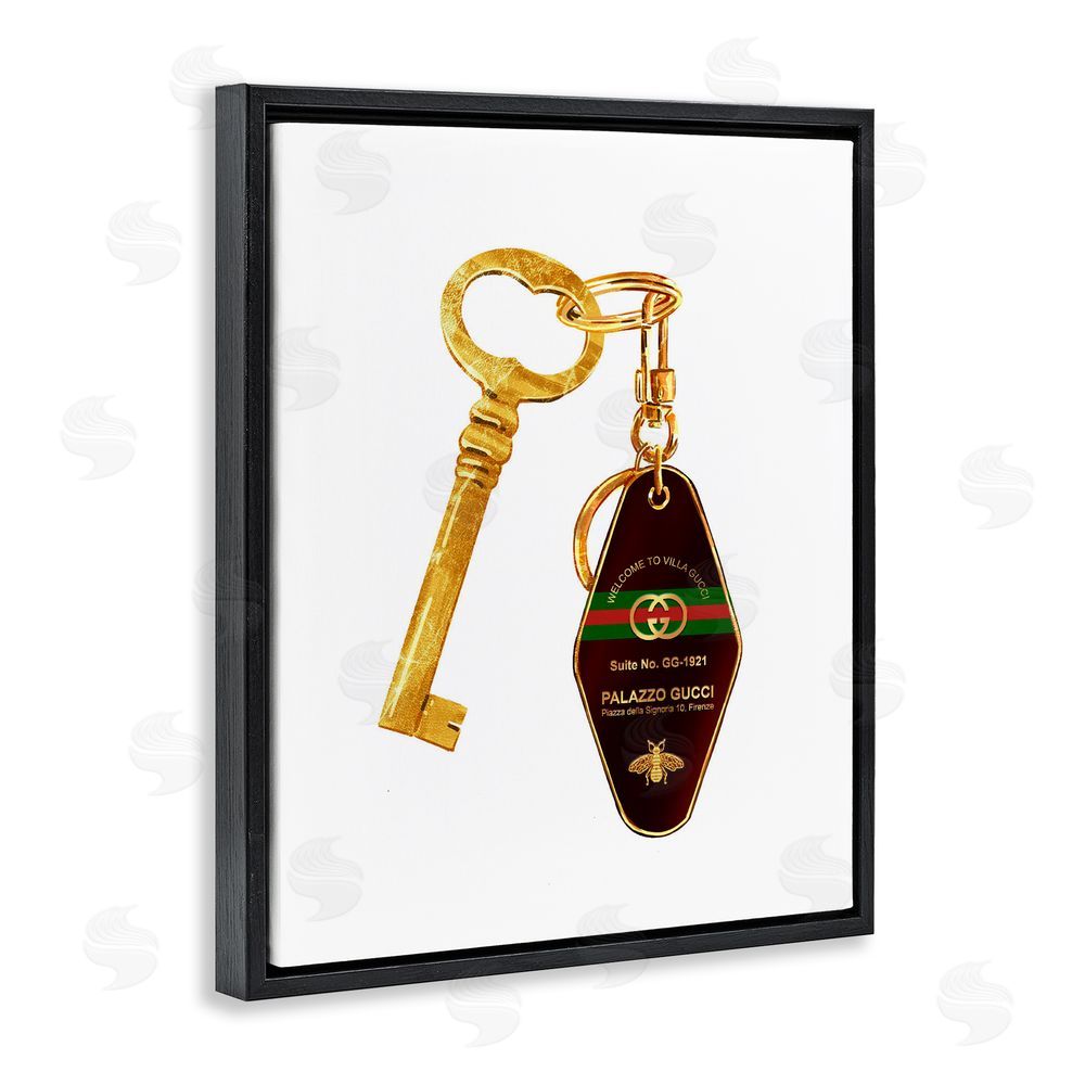 Ziwei Li Luxury Hotel Key Black Floating Frame Canvas Wall Art Print