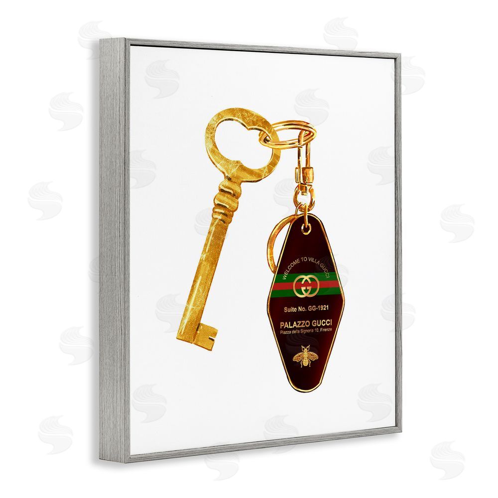 Ziwei Li Luxury Hotel Key Gray Framed Giclee Print Wall Art