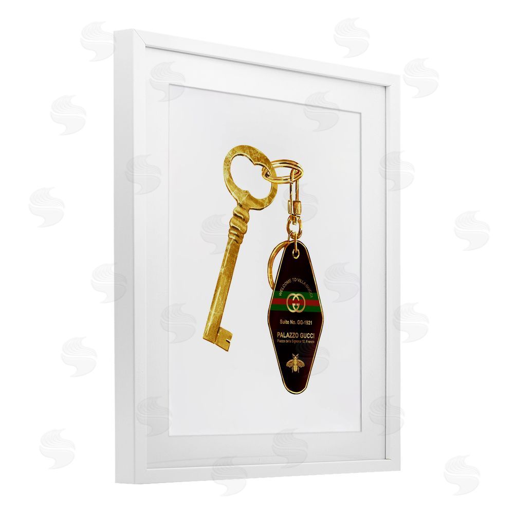 Ziwei Li Luxury Hotel Key White Framed Print Under Glass Wall Art