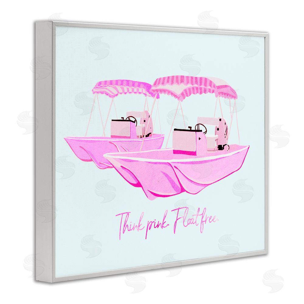 Ziwei Li Think Pink Float Free Boats White Framed Giclee Print Wall Art