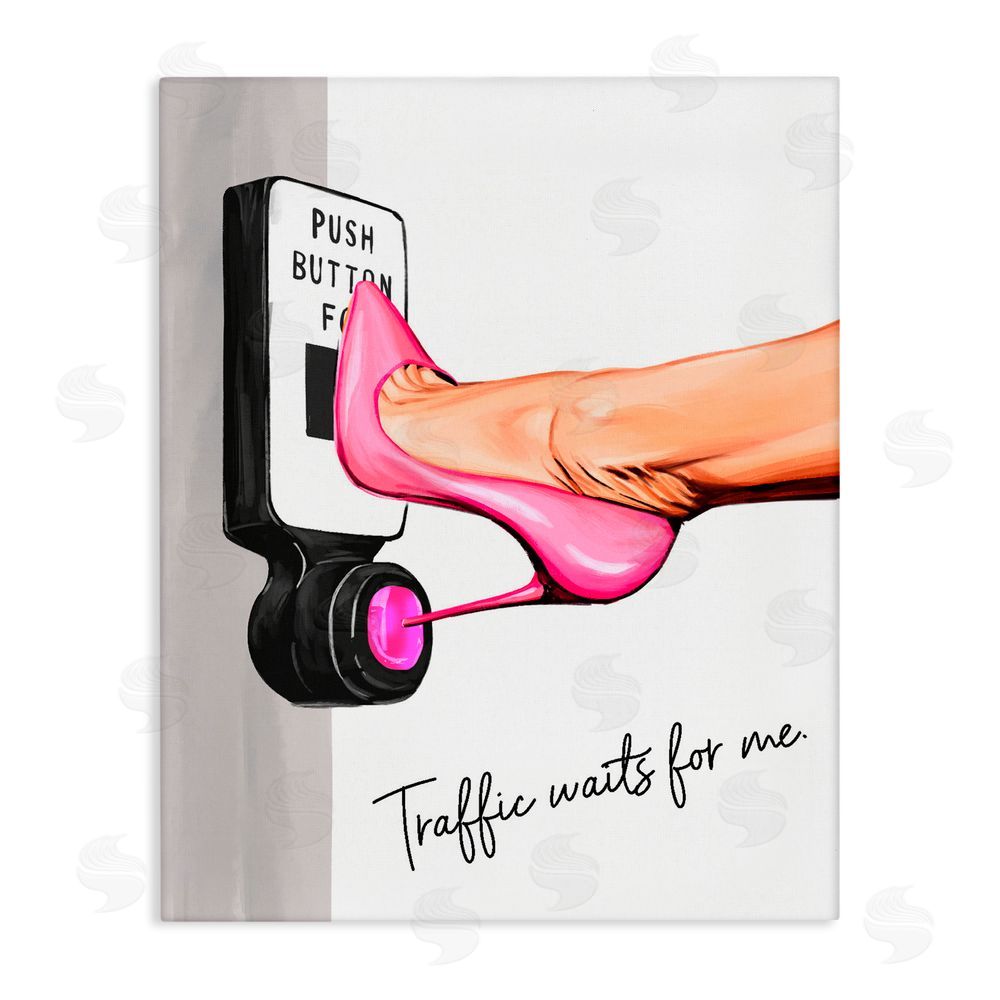 Ziwei Li Traffic Waits for Me Heels Stretched Canvas Wall Art Print