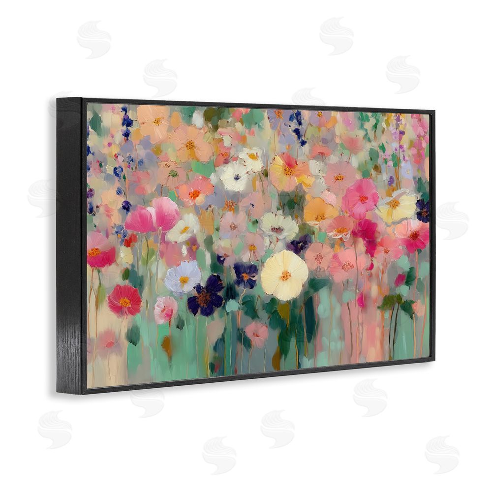 Annabelle Hall Teachers Poppies Modern Drip Black Framed Giclee Wall Art Print