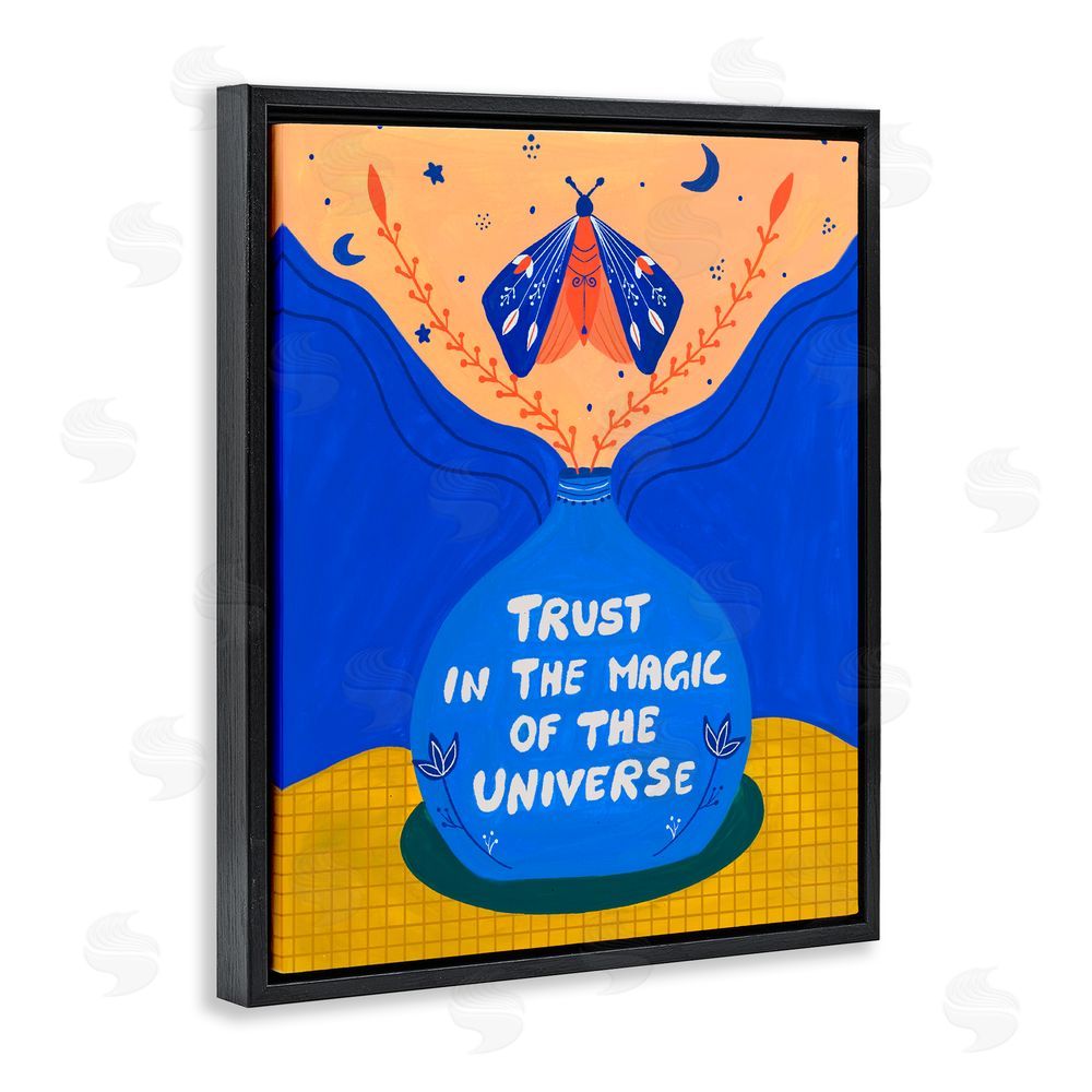 Nabeela Rumi Trust In Magic Of Universe Black Floating Frame Canvas Wall Art Print