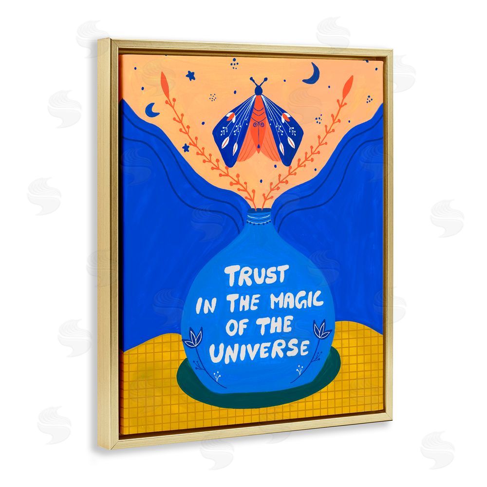 Nabeela Rumi Trust In Magic Of Universe Gold Floating Frame Canvas Wall Art Print