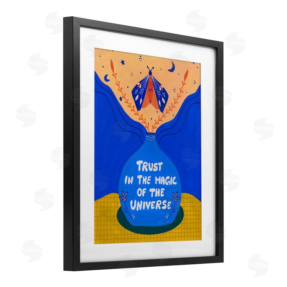 Nabeela Rumi Trust In Magic Of Universe Black Framed Print Under Glass Wall Art