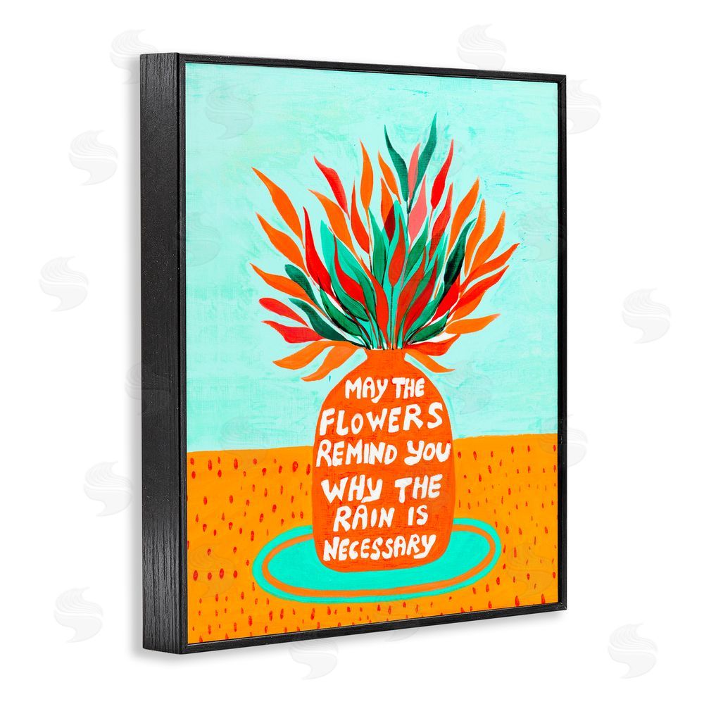 Nabeela Rumi Flowers Remind Rain Is Necessary Black Framed Giclee Print Wall Art
