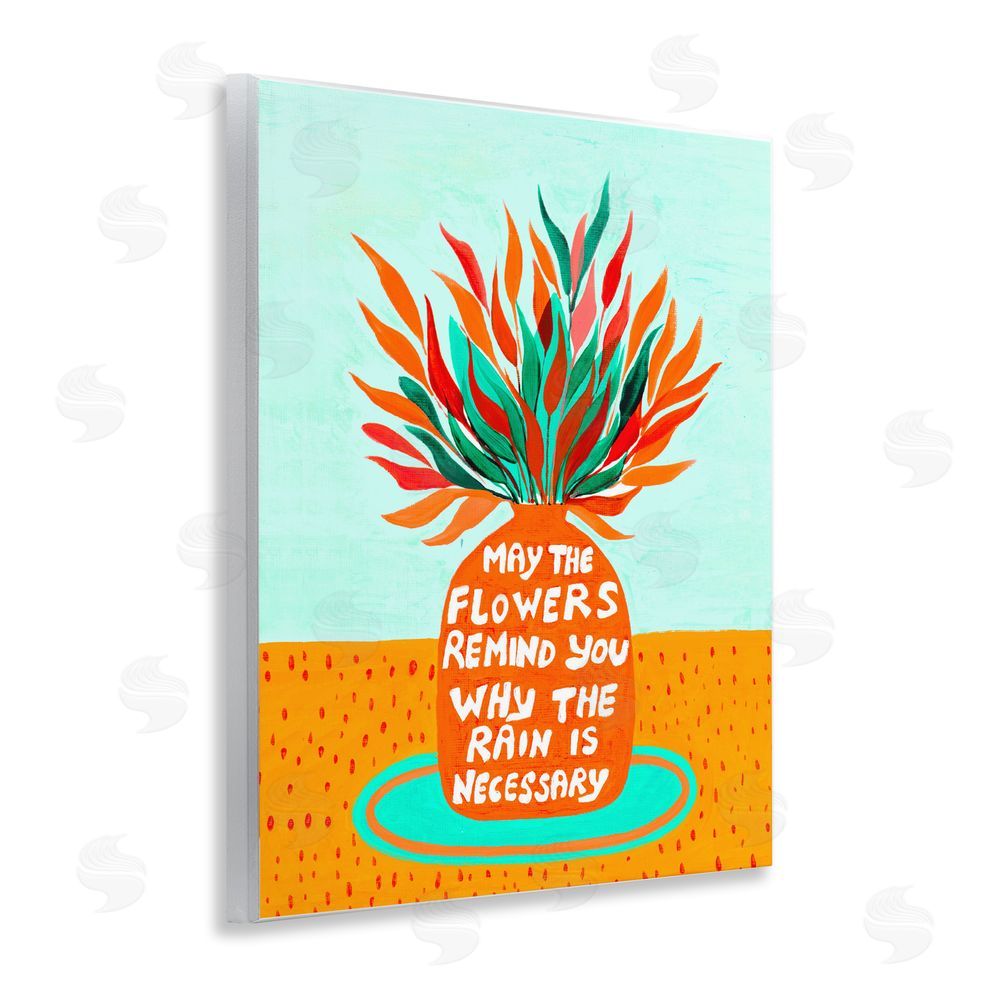 Nabeela Rumi Flowers Remind Rain Is Necessary Wooden Wall Plaque Art Print