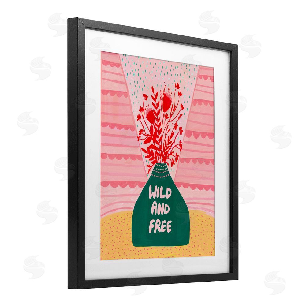 Nabeela Rumi Midcentury Wild And Free Black Framed Print Under Glass Wall Art