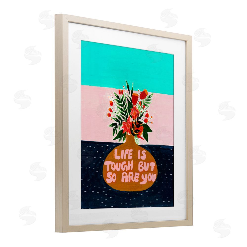 Nabeela Rumi Life Tough So Are You Brown Framed Print Under Glass Wall Art