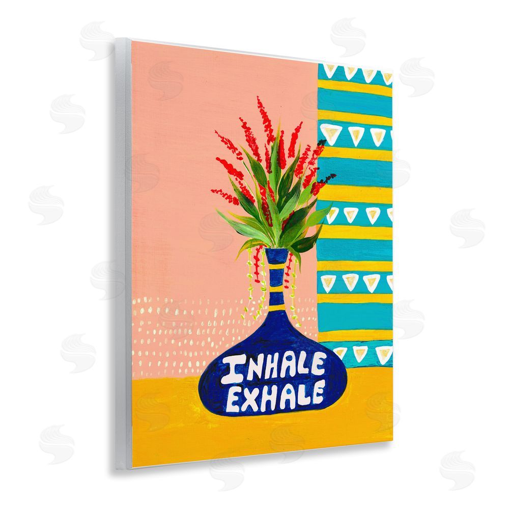 Nabeela Rumi Inhale Exhale Flower Vase Wooden Wall Plaque Art Print
