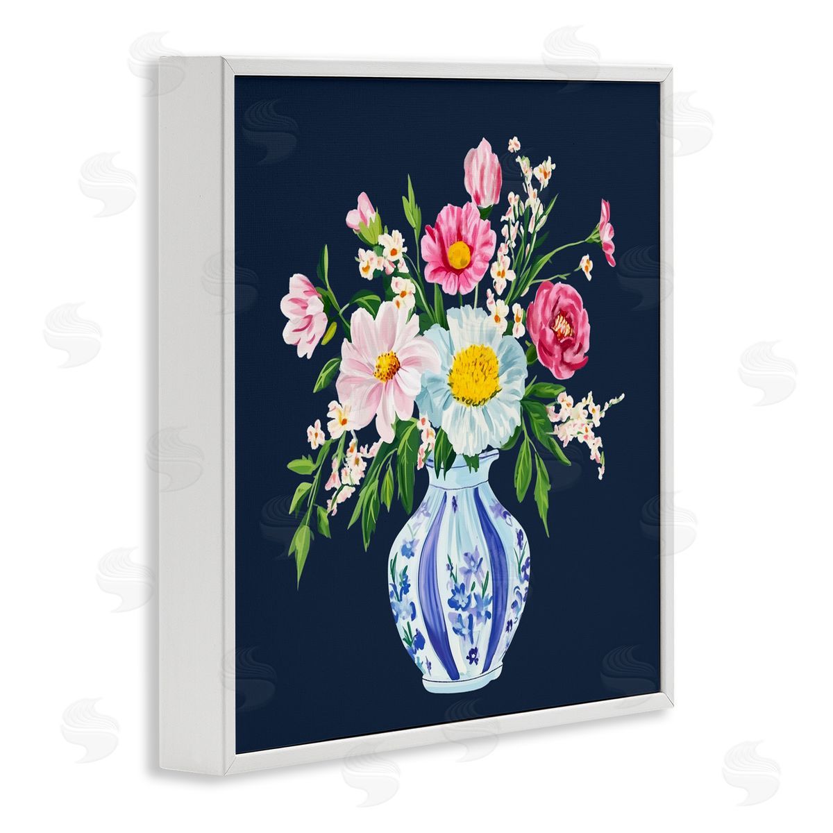 Yen Spring Chinoiserie Vase White Framed Giclee Print Wall Art