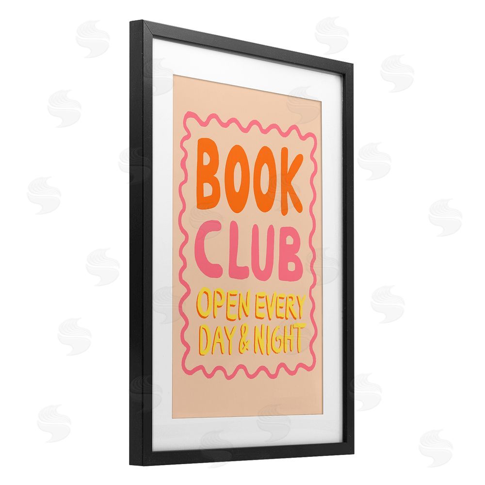 Florentina Dolci Book Club Day & Night Black Framed Print Under Glass Wall Art