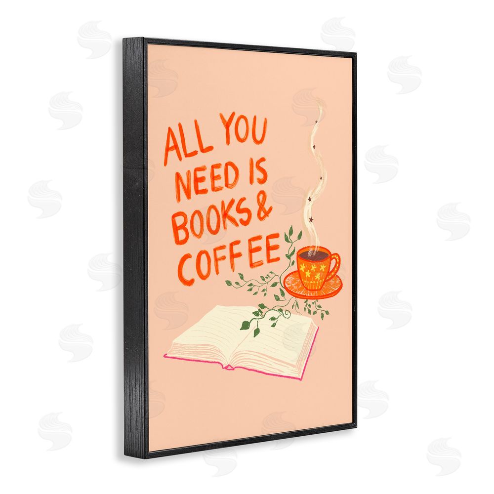 Florentina Dolci Need Books & Coffee Black Framed Giclee Print Wall Art
