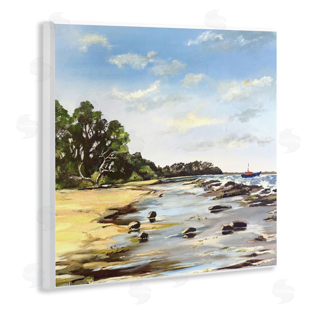 Patricia Reynolds Low Tide Seascape Wooden Wall Plaque Art Print