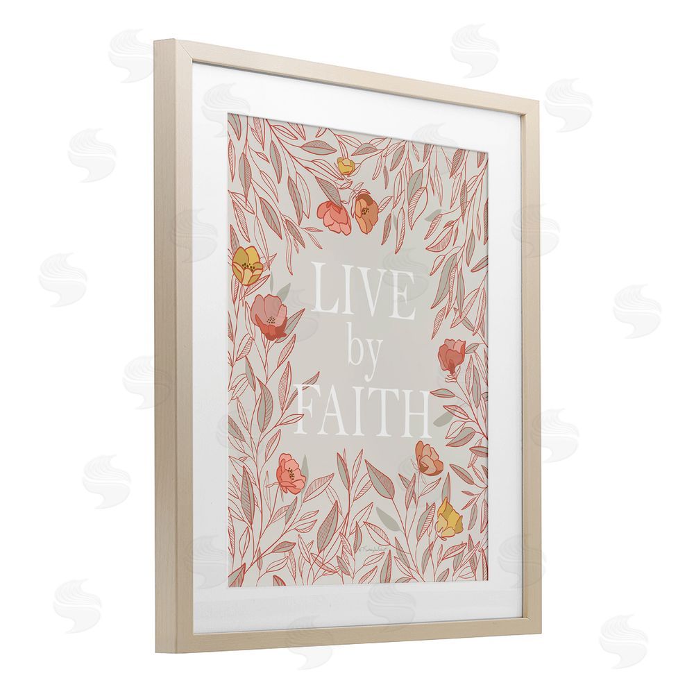 Kelley Talent Live By Faith Rosy Florals Brown Framed Print Under Glass Wall Art