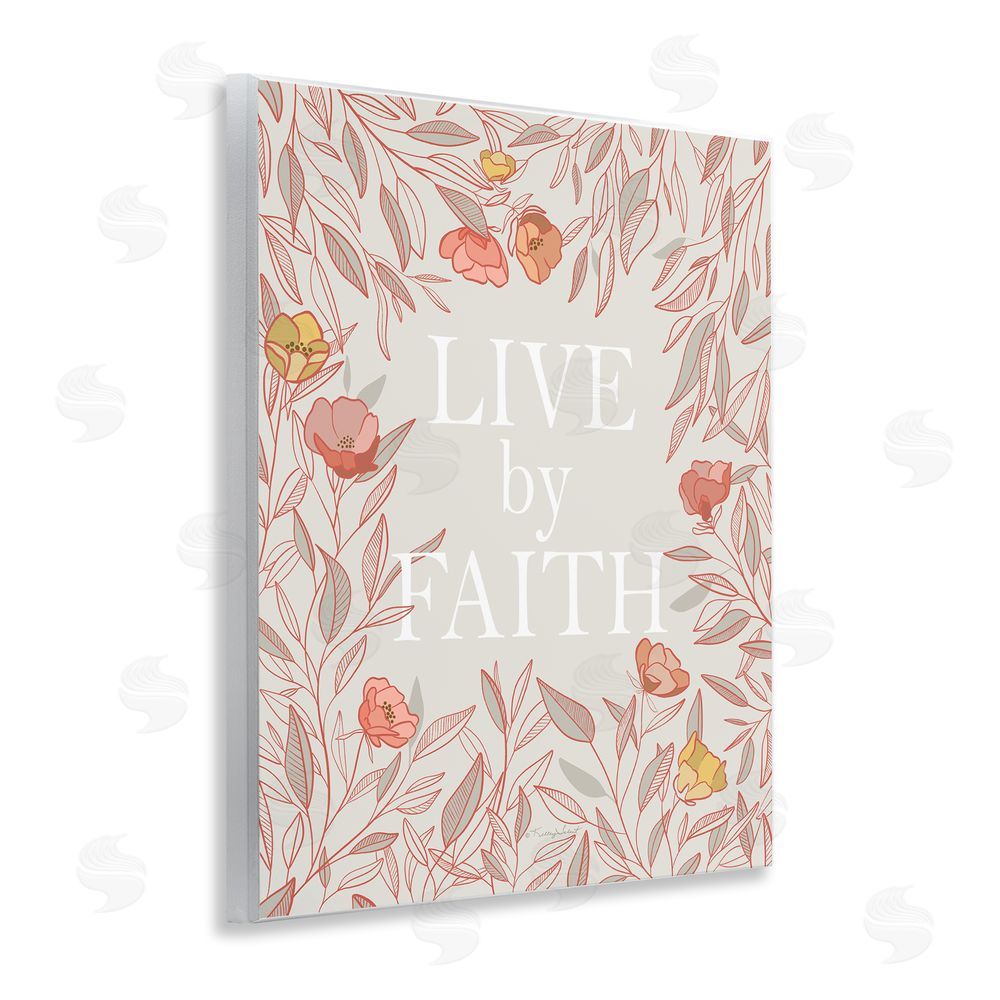 Kelley Talent Live By Faith Rosy Florals Wooden Wall Plaque Art Print