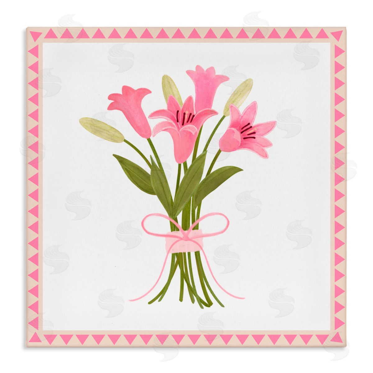 Adrienne Morris Pink Spring Lily Bouquet Canvas Wall Art Print