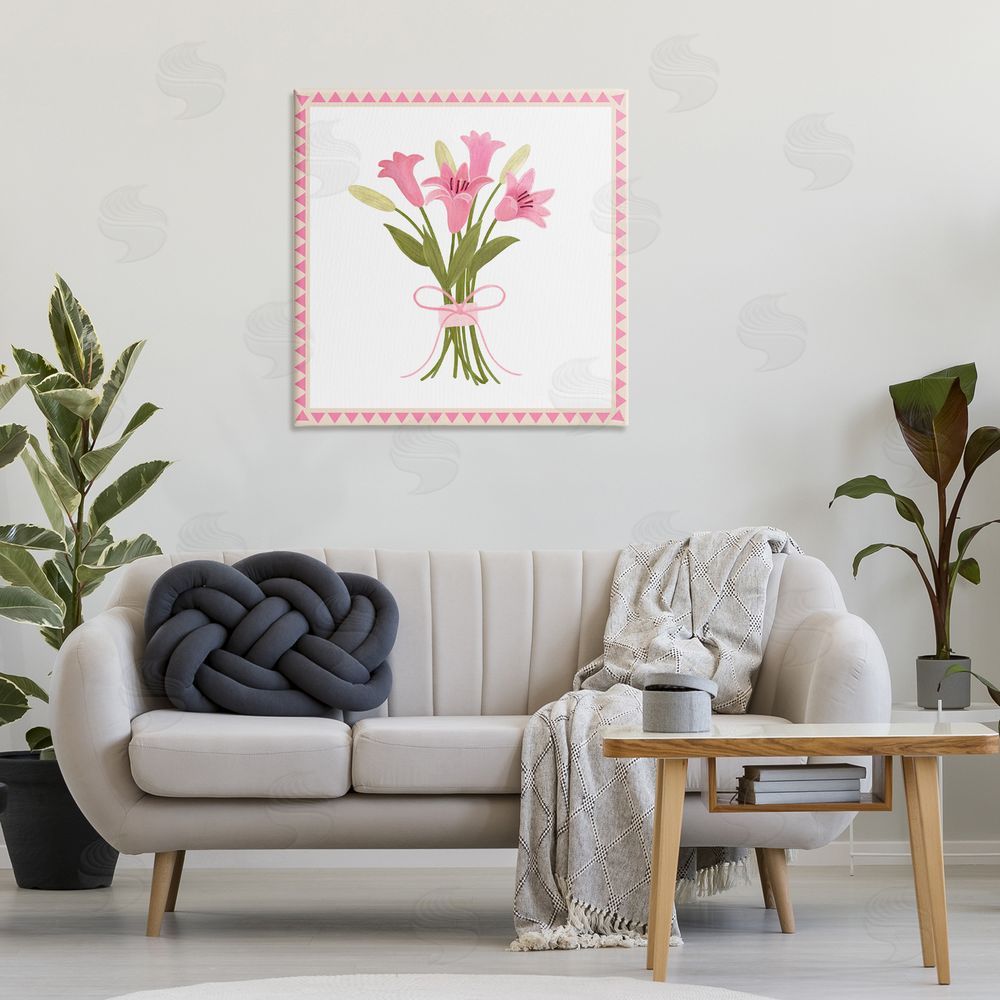 Adrienne Morris Pink Spring Lily Bouquet Canvas Art on Wall