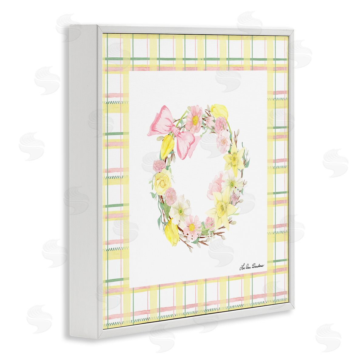 Lee Ann Sanders Wreath in Spring Pastels White Framed Giclee Print Wall Art