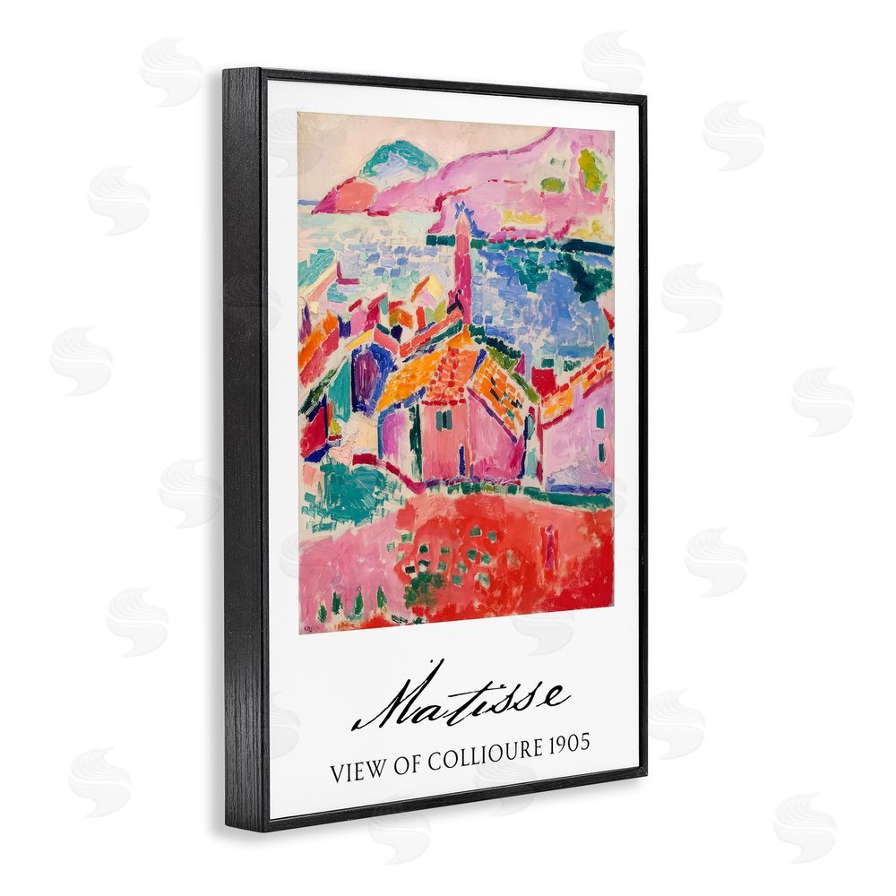 Vintage Hustle View Of Collioure Black Framed Giclee Print Wall Art