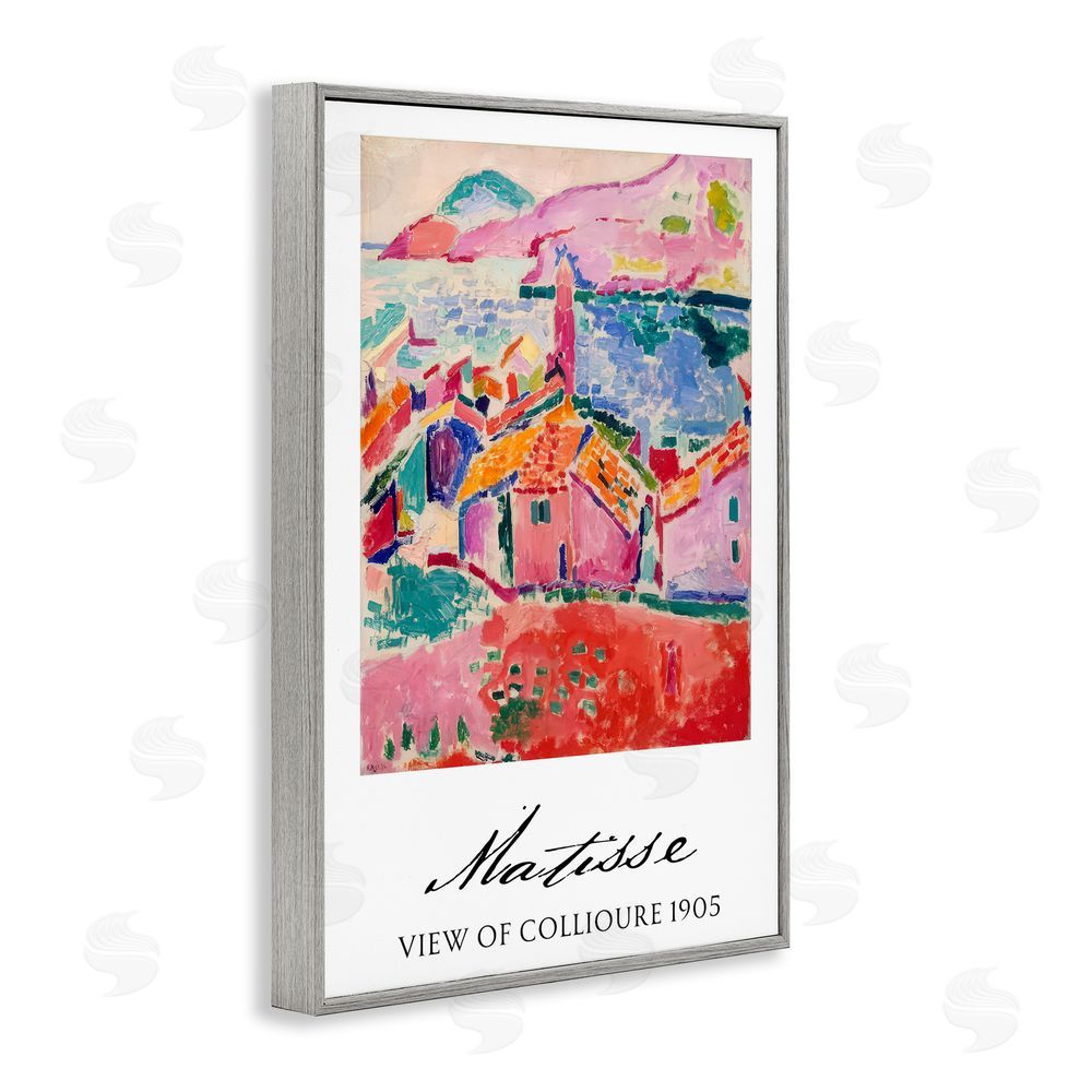 Vintage Hustle View Of Collioure Gray Framed Giclee Print Wall Art