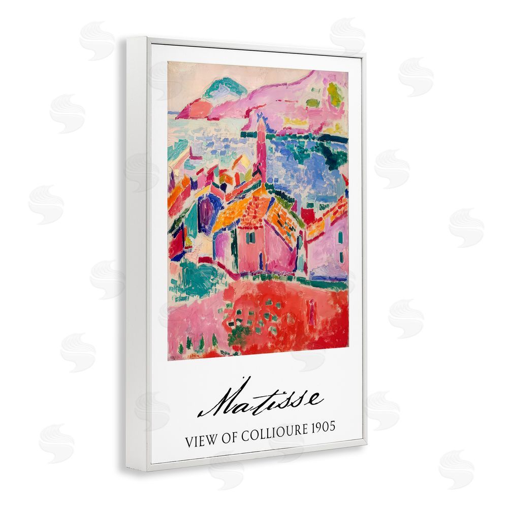 Vintage Hustle View Of Collioure White Framed Giclee Print Wall Art
