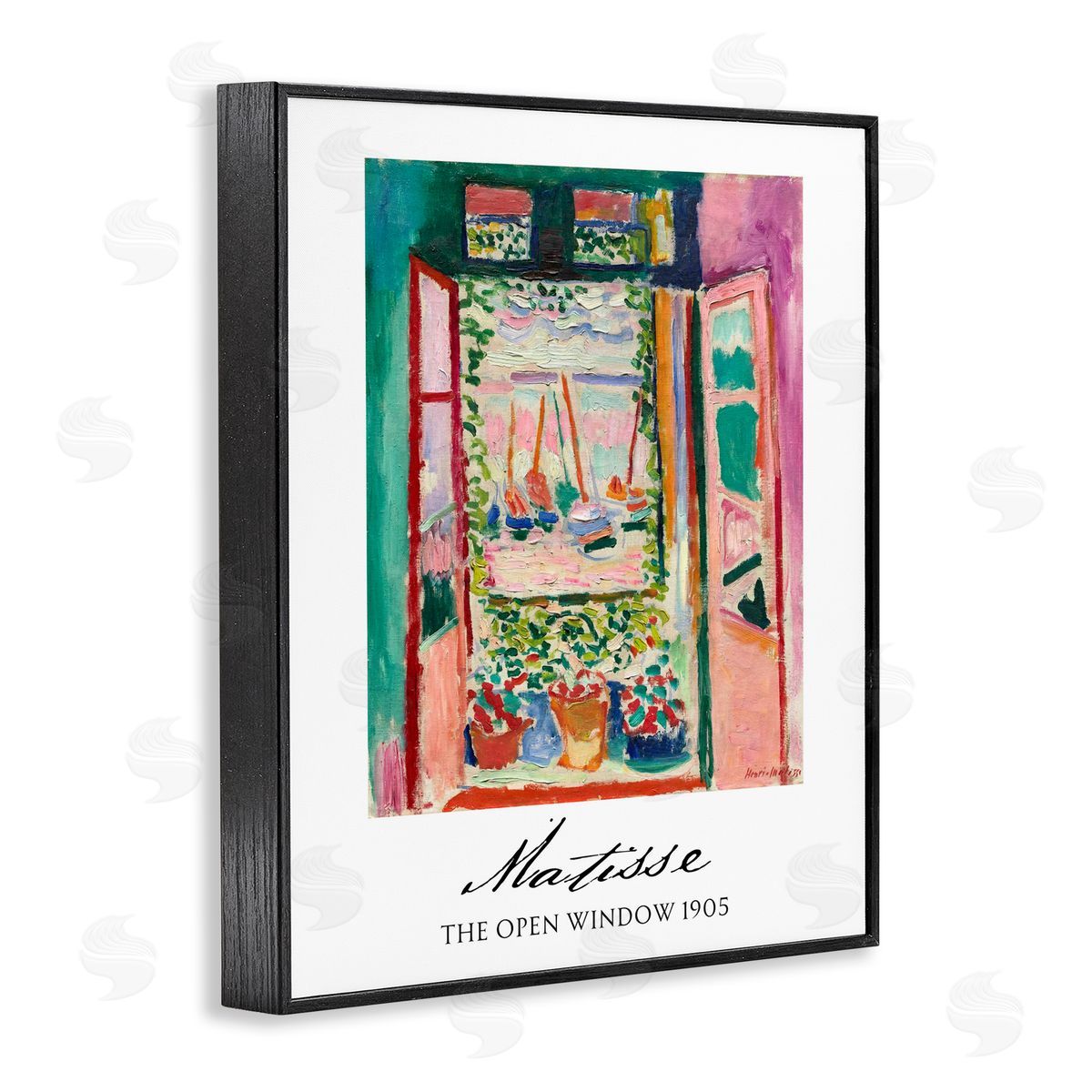 Vintage Hustle The Open Window Matisse Black Framed Giclee Print Wall Art