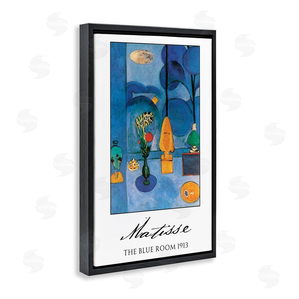 Vintage Hustle Matisse The Blue Room Black Floating Frame Canvas Wall Art Print