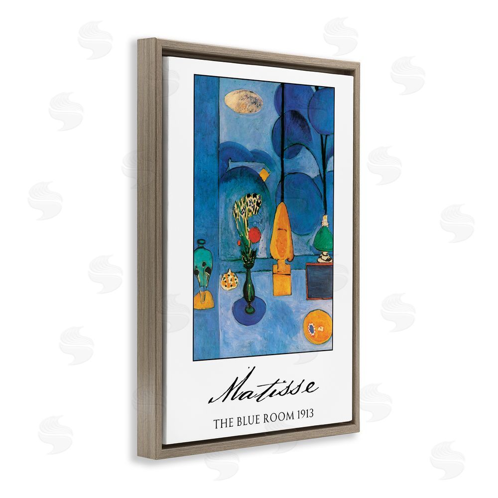 Vintage Hustle Matisse The Blue Room Brown Floating Frame Canvas Wall Art Print