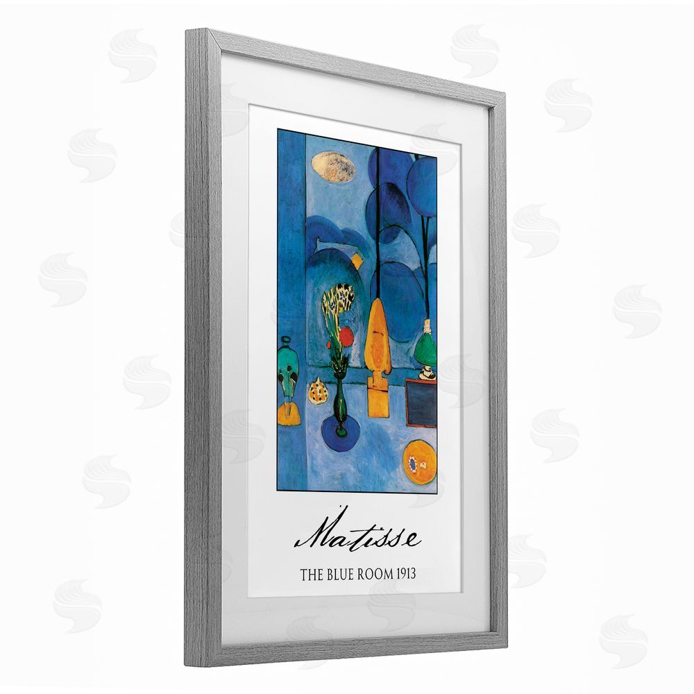 Vintage Hustle Matisse The Blue Room Gray Framed Print Under Glass Wall Art