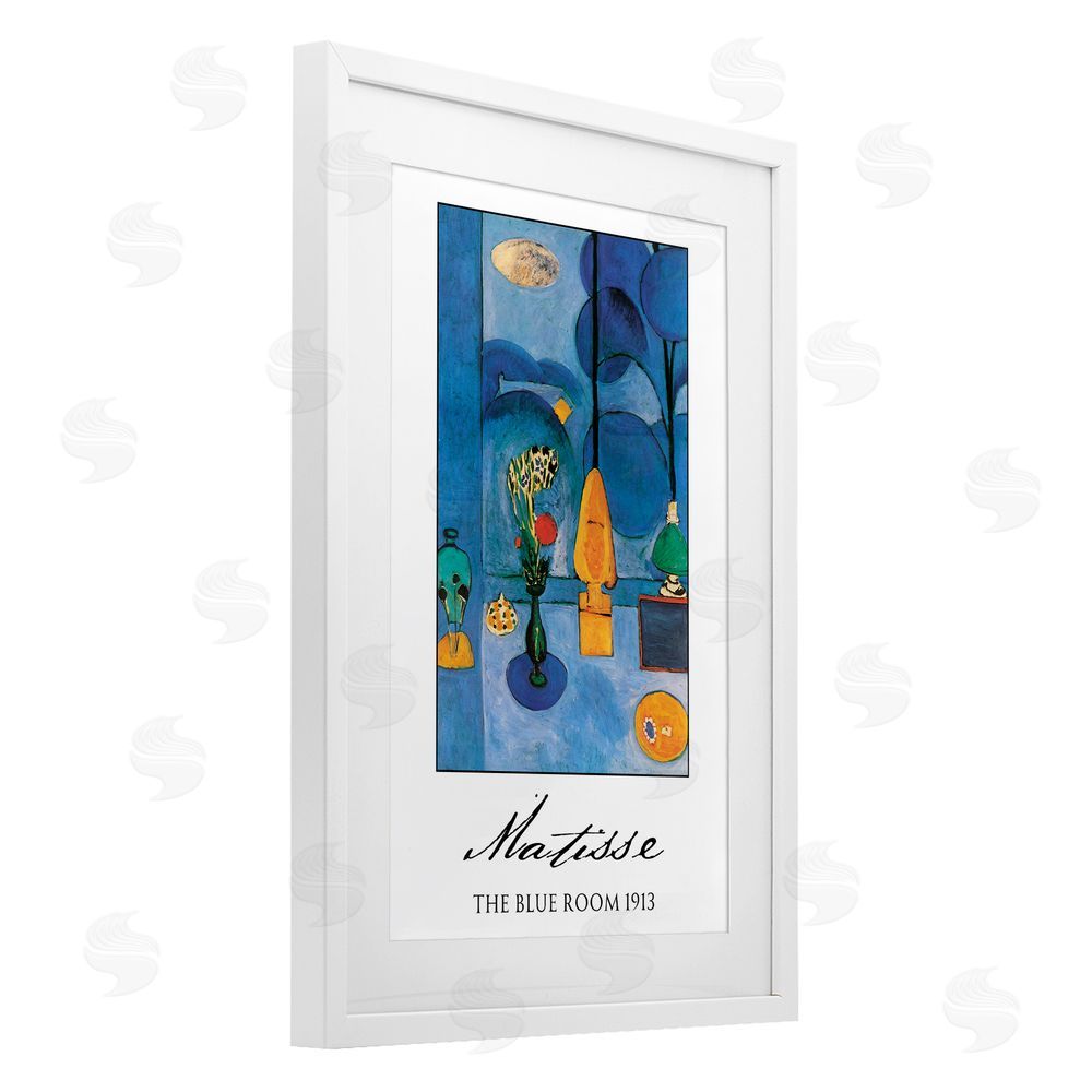 Vintage Hustle Matisse The Blue Room White Framed Print Under Glass Wall Art