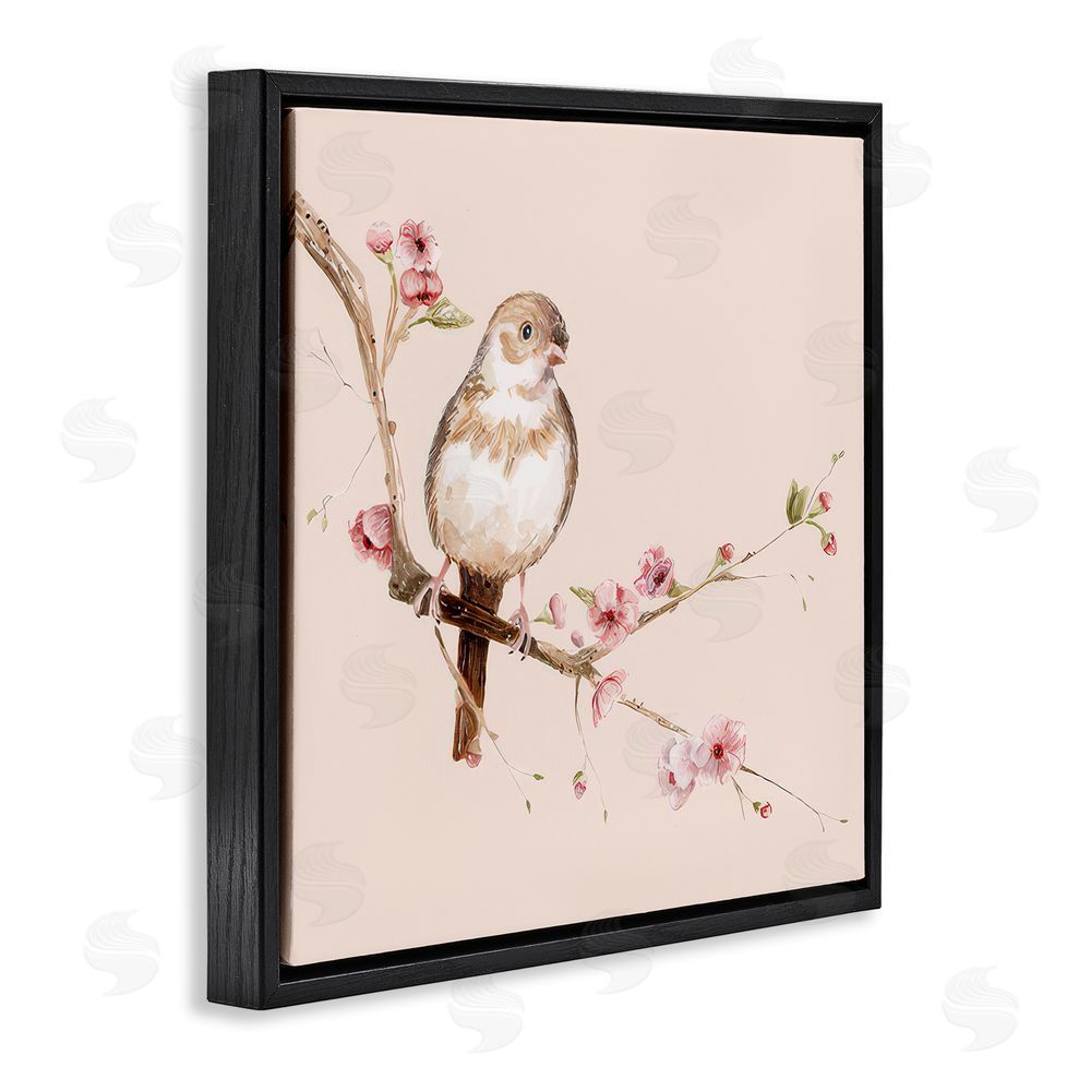 Lisa Wehmeyer Sweetest Brown Bird Black Floating Frame Canvas Wall Art Print
