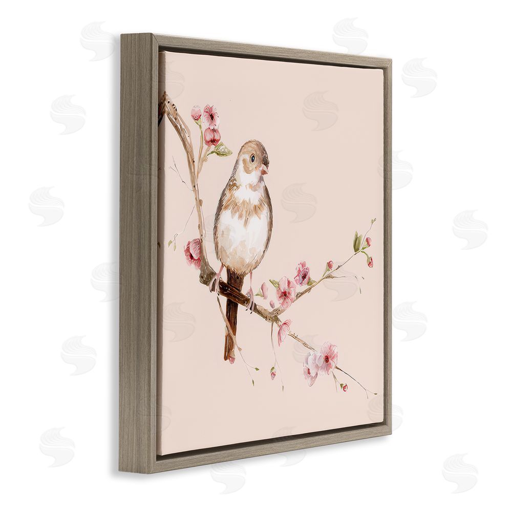 Lisa Wehmeyer Sweetest Brown Bird Brown Floating Frame Canvas Wall Art Print
